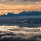 Zürich Bergpanorama am frühen Morgen