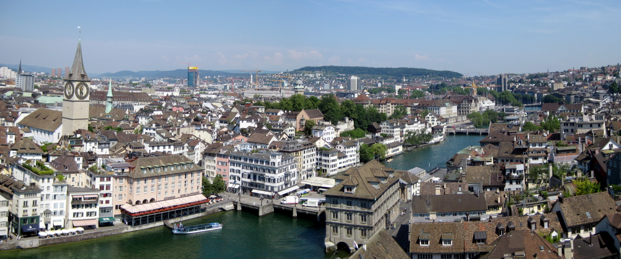 Zürich City Panorama vom Grossmünster