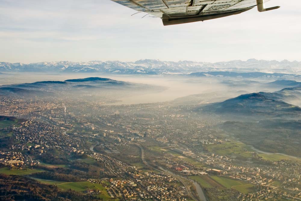 Zürich mit Nebelschleier