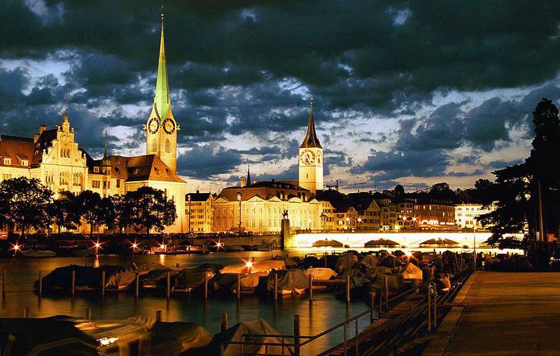 Zürich und die Abenddämmerung