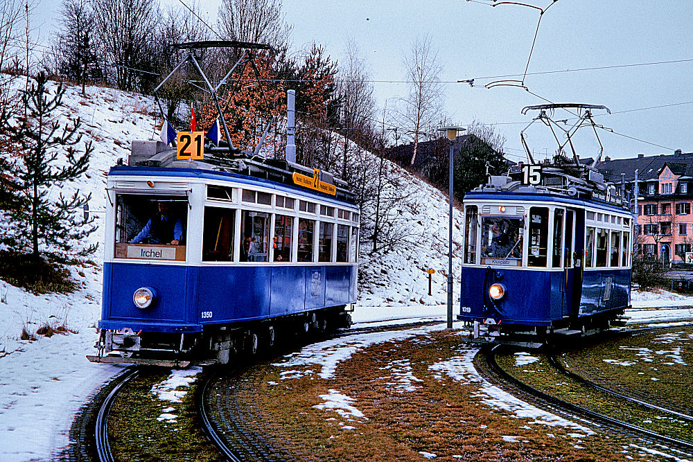 Züricher Tram im Winter