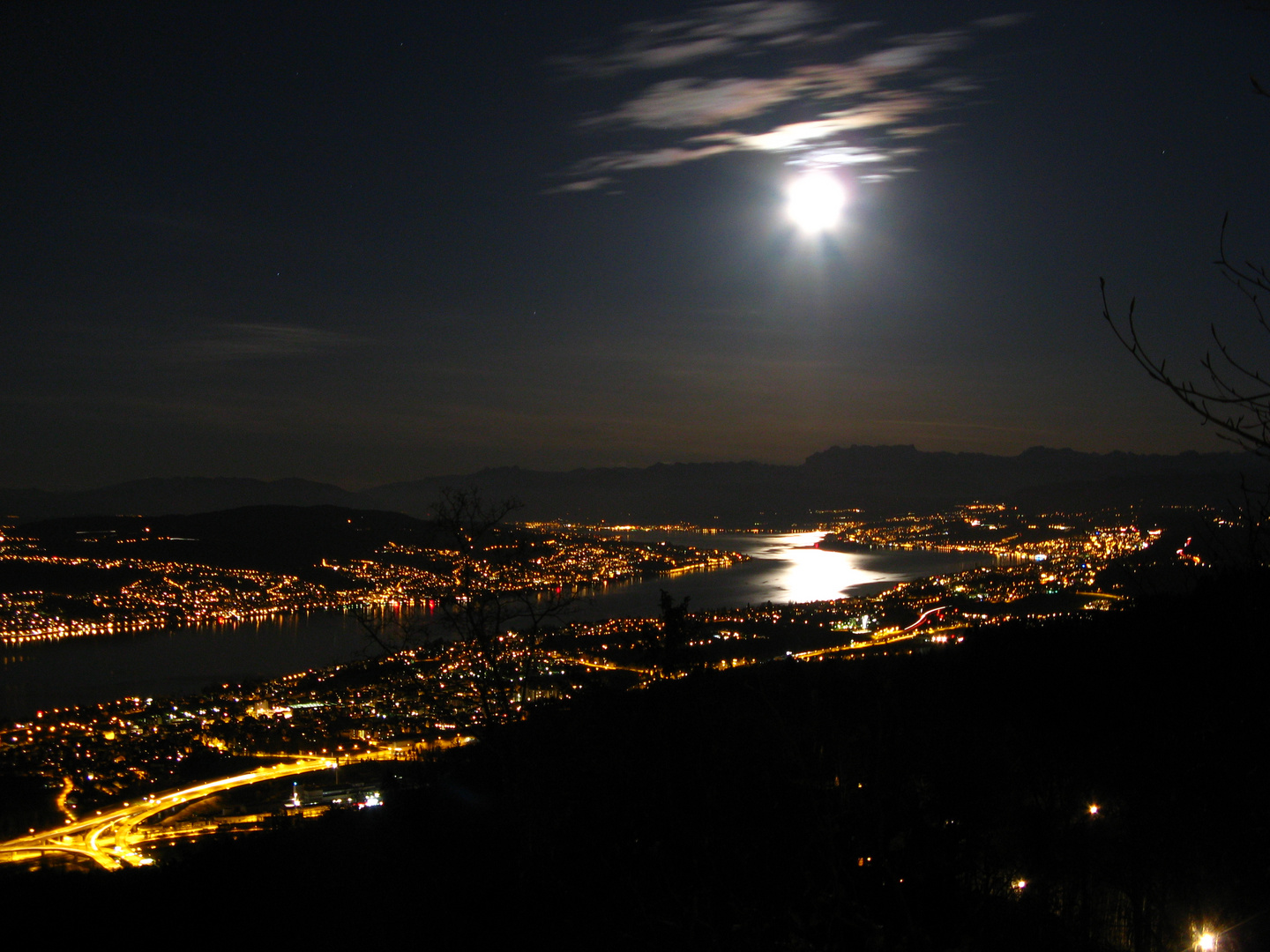 Zürichsee bei Vollmond