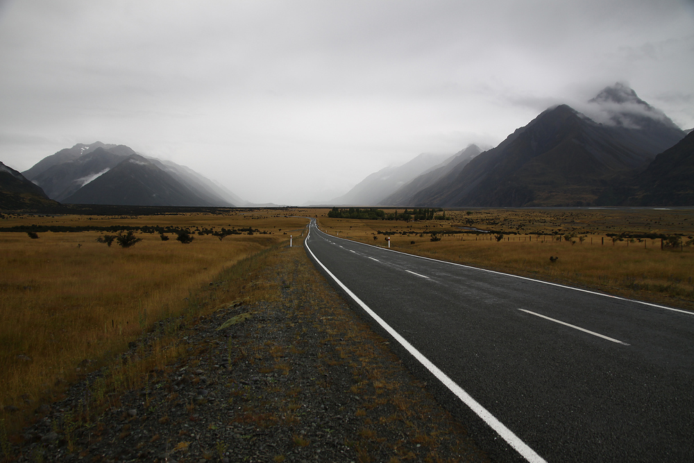 Zufahrt zu Mount Cook