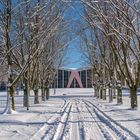 Zufahrt zu Sender "Europa 1" nach Neuschnee