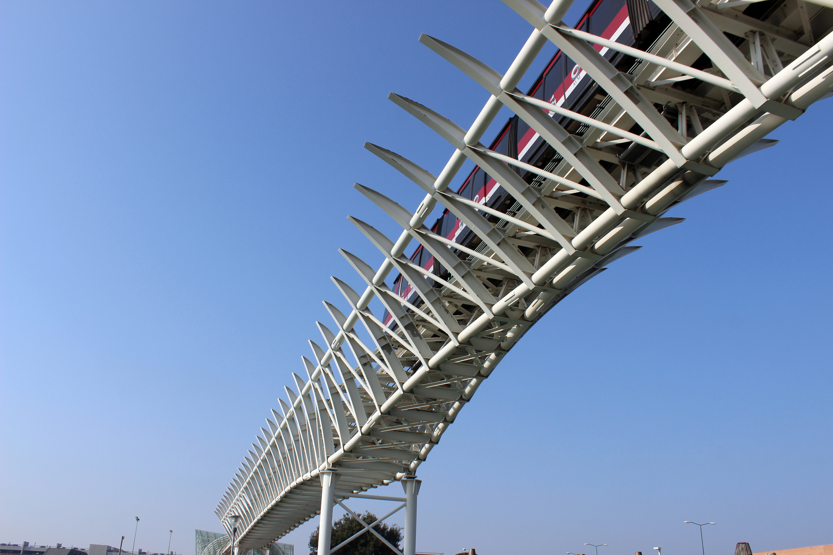 Zug auf der Wirbelsäulenbrücke