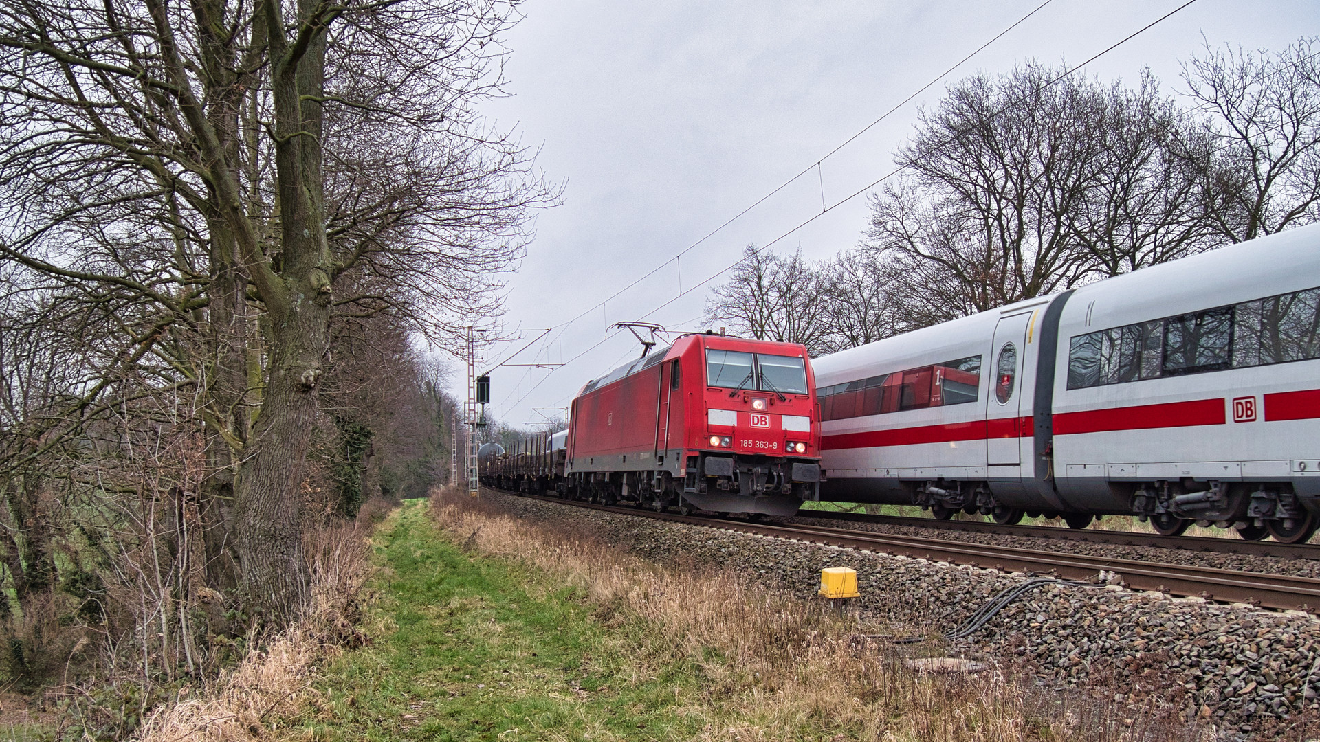 Zugbegegnung zwischen Gruiten und Haan