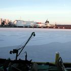 Zugefrorener Hafen in Klaipeda