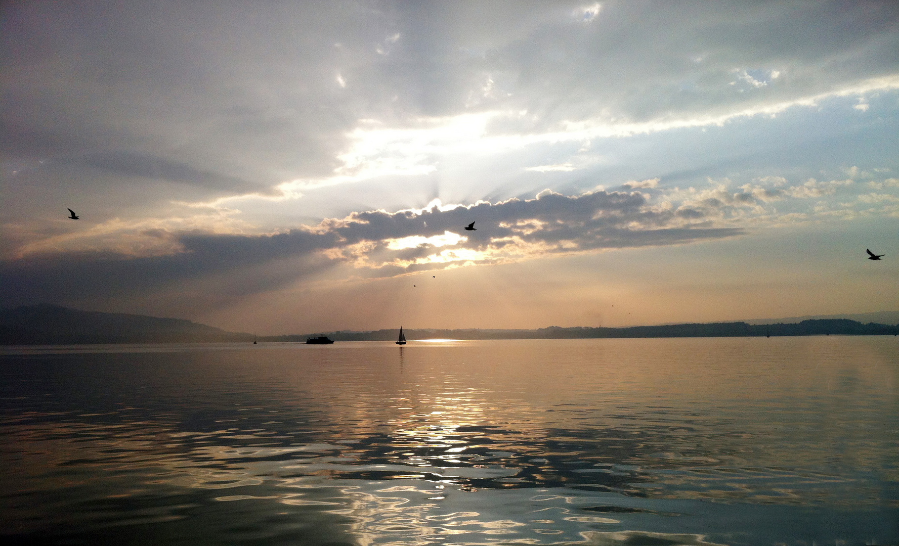 Zugersee bei Sonnenuntergang ...