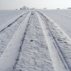 Zugewehte Fahrspur  Feldweg