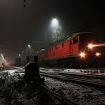 Zugkreuzung bei Nacht