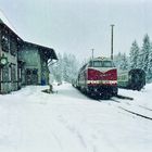 Zugkreuzung im Bahnhof Rennsteig