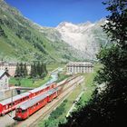 Zugkreuzung in Gletsch Anfang 80er