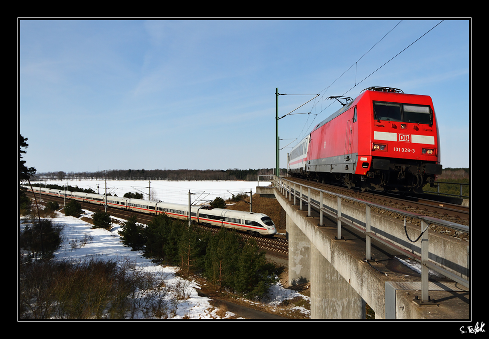 Zugkreuzung in Staffelde