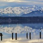 Zugspitzblick ab Erholungsgelände Ambach / Starnberger See