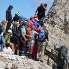 Zugspitze, Gedränge kurz vorm Gipfel