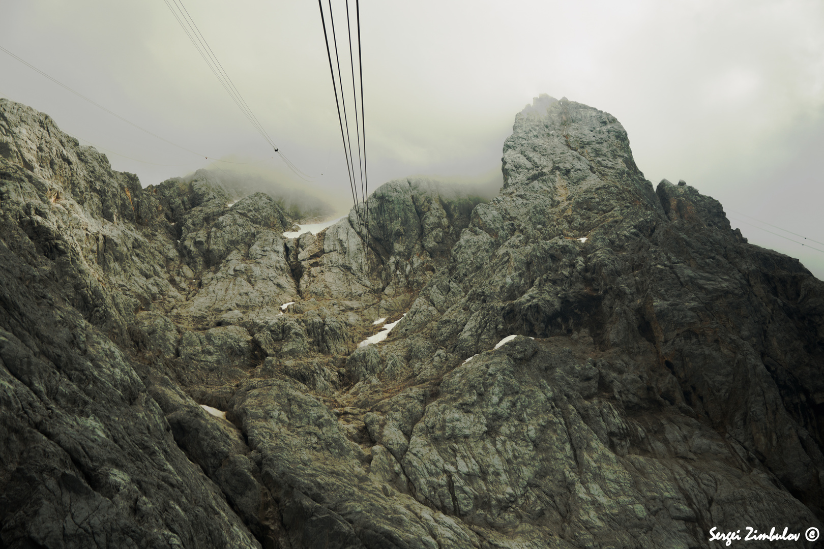 Zugspitze im Nebel