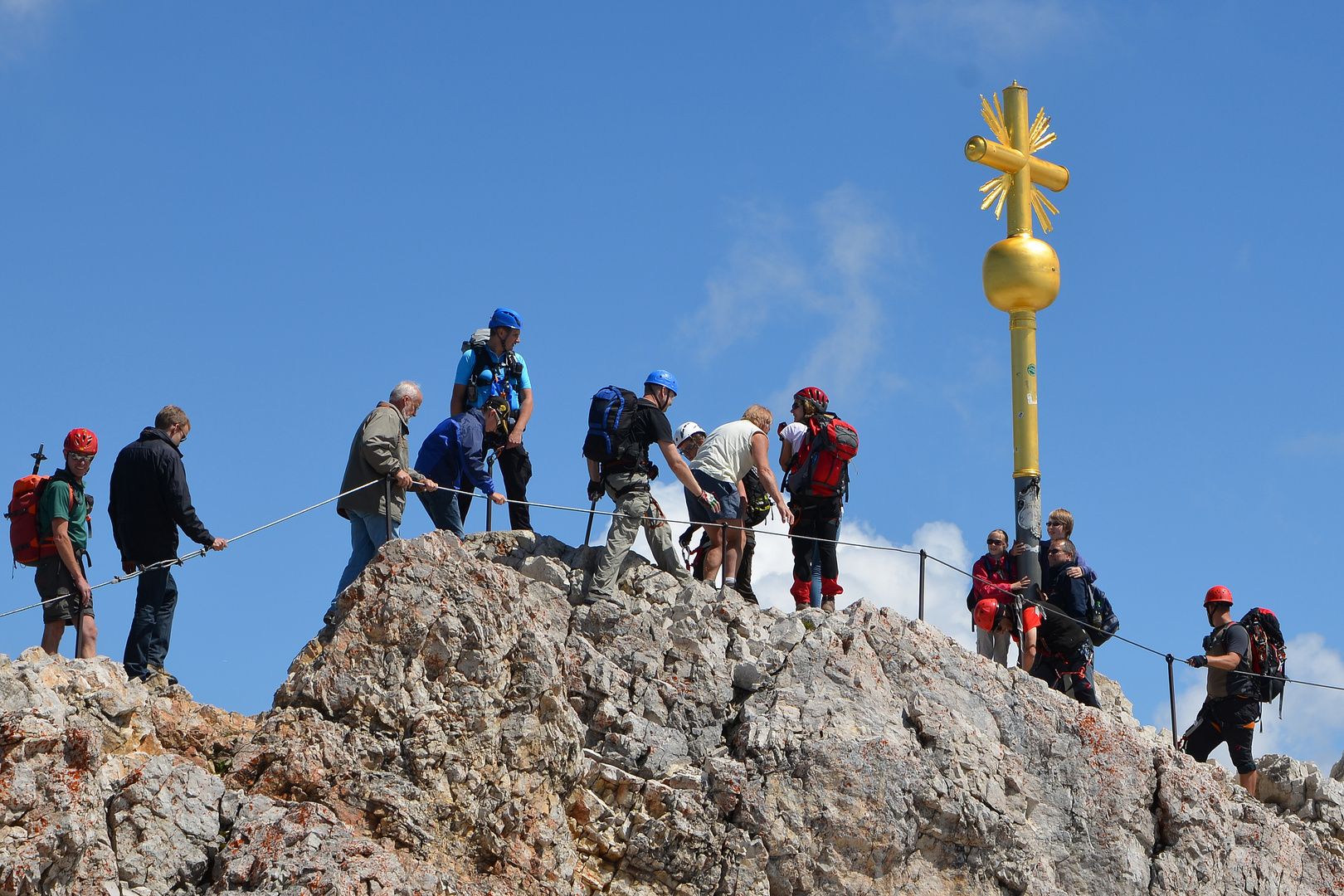 Zugspitze, Jung und Alt am Gipfel