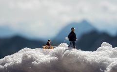 Zugspitze Mann mit Schlitten (1 von 1)