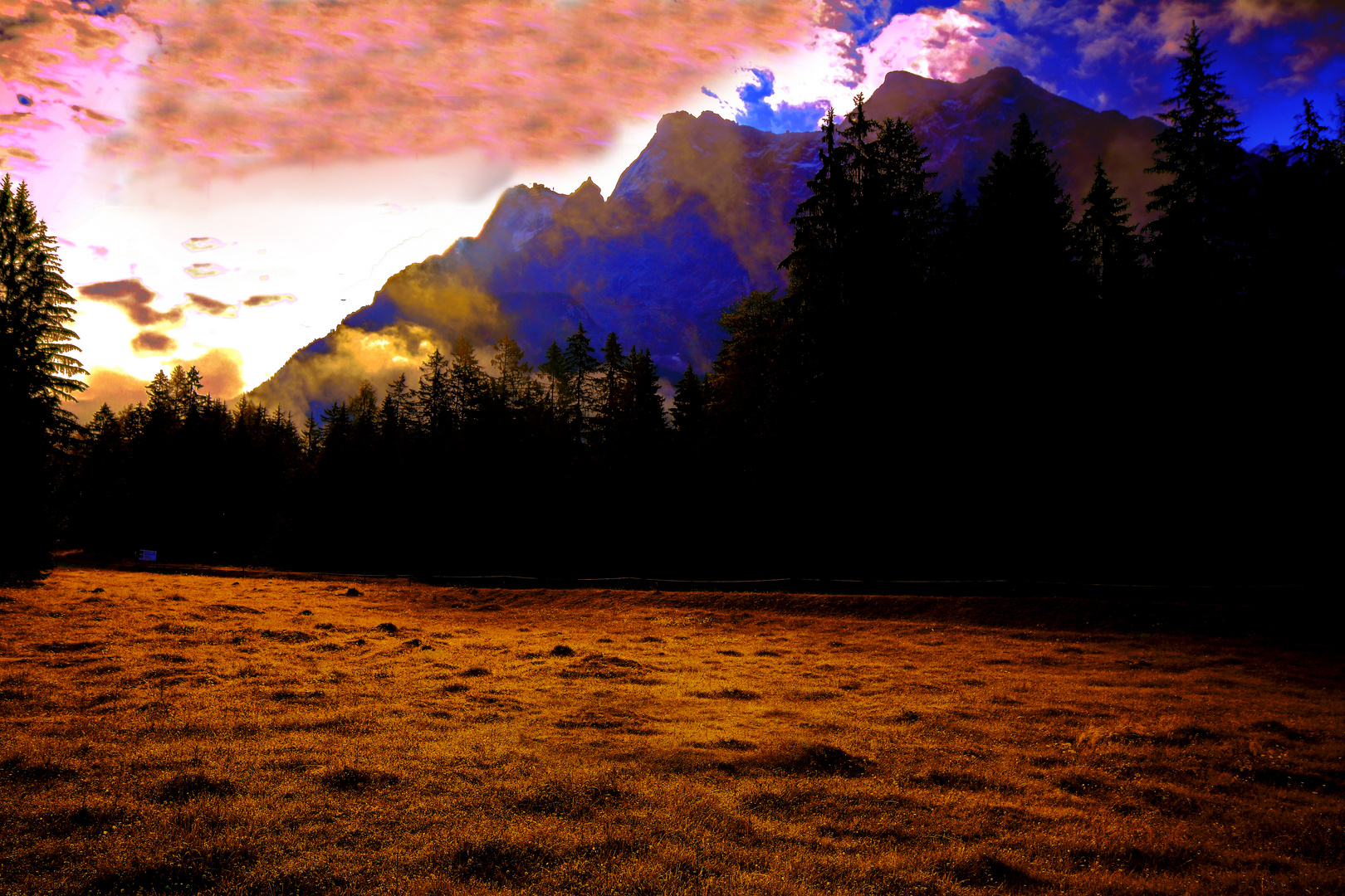 Zugspitze von Ehrwald aus gesehen