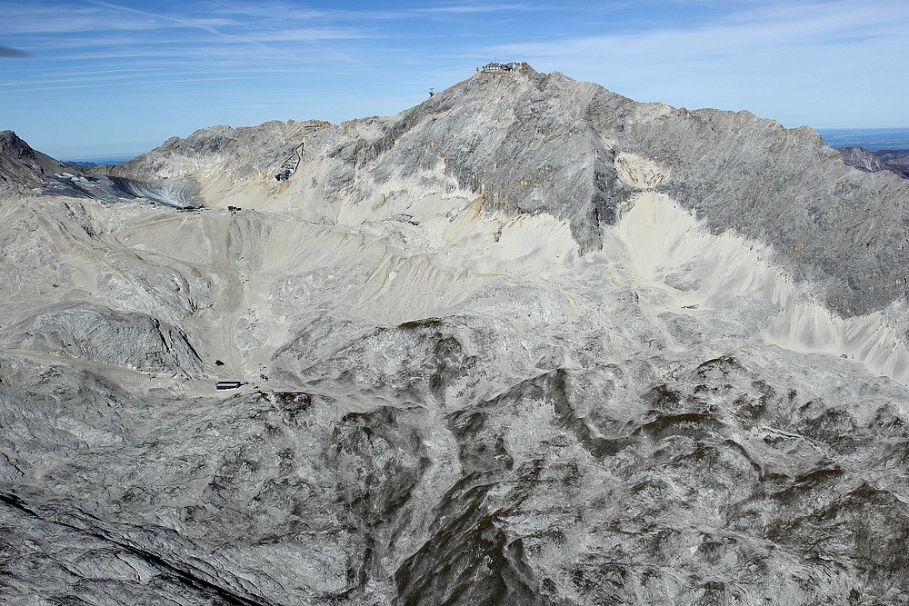 Zugspitzplatt - und die Reste vom Gletscher - vom 18.010.2014