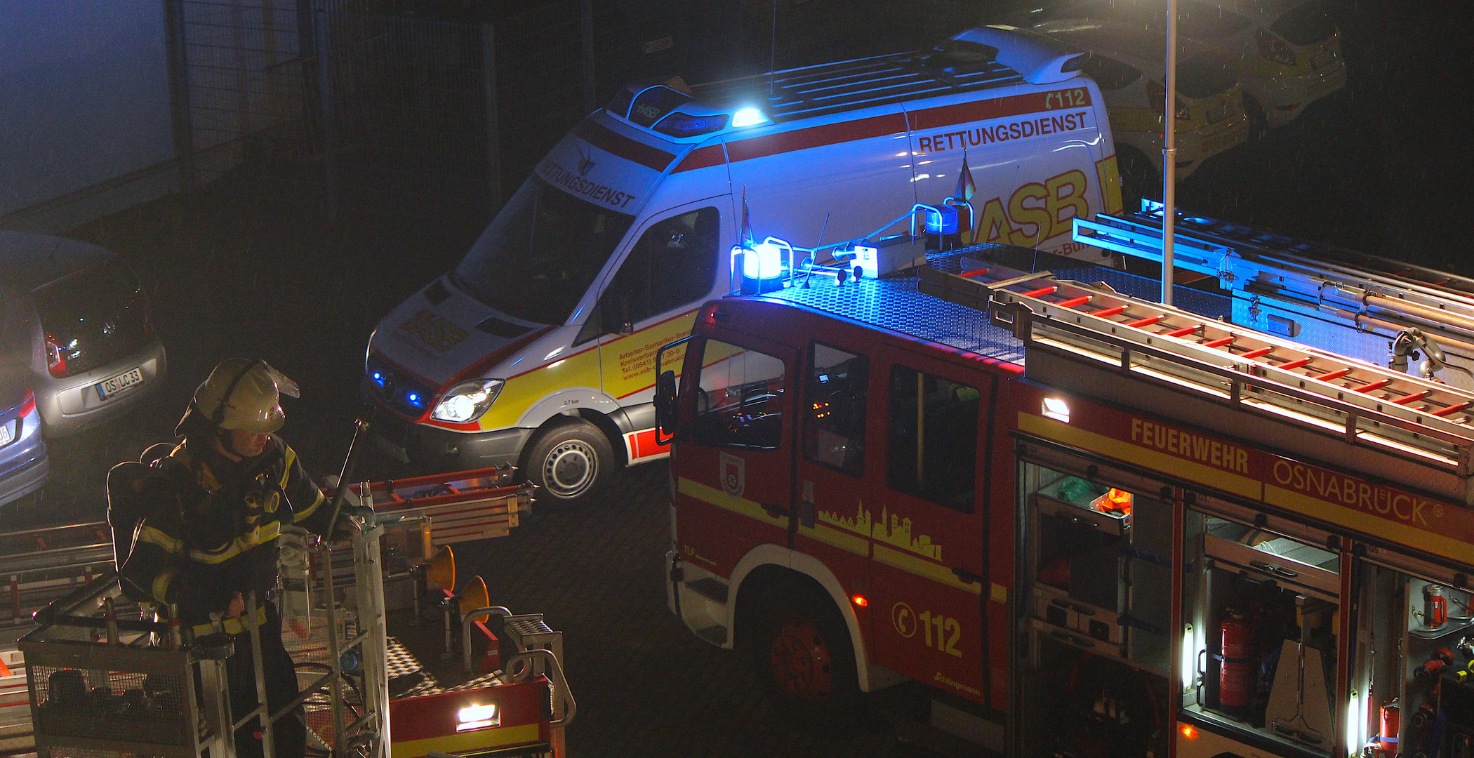 Zugübung der Feuerwehr Osnabrück Neustadt und dem ASB KV Osnabrück