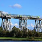 Zugverkehr auf der Eisenbahnhochbrücke bei Rendsburg