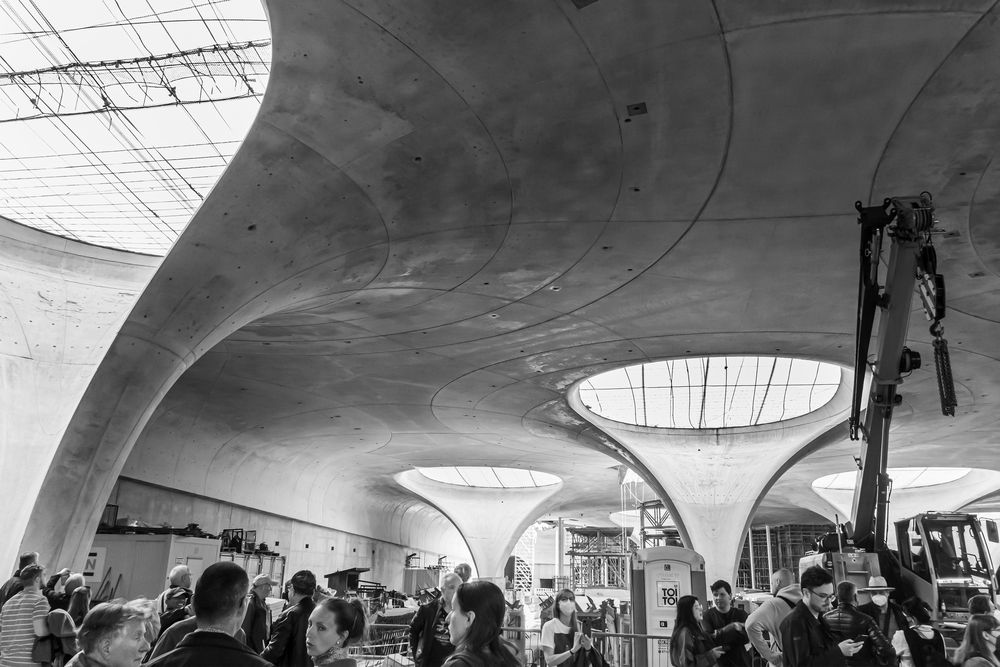 Zukünftige Bahnsteighalle vom neuen  Tiefbahnhof in Stuttgart