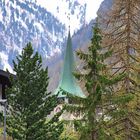 Zum Abschluß des Aufenthaltes in Zermatt noch mal ein Blick auf die Kirchturmspitze