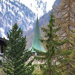 Zum Abschluß des Aufenthaltes in Zermatt noch mal ein Blick auf die Kirchturmspitze