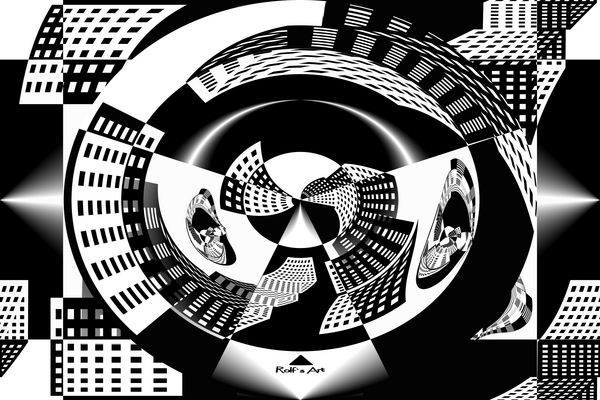 Zum Schwarz-Weißen Freitag - Geometrische Muster 447 - Vesion 566