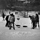 Zum Schwarzweißen Freitag - Zugefrorener Aasee in Münster im Jahr 1996