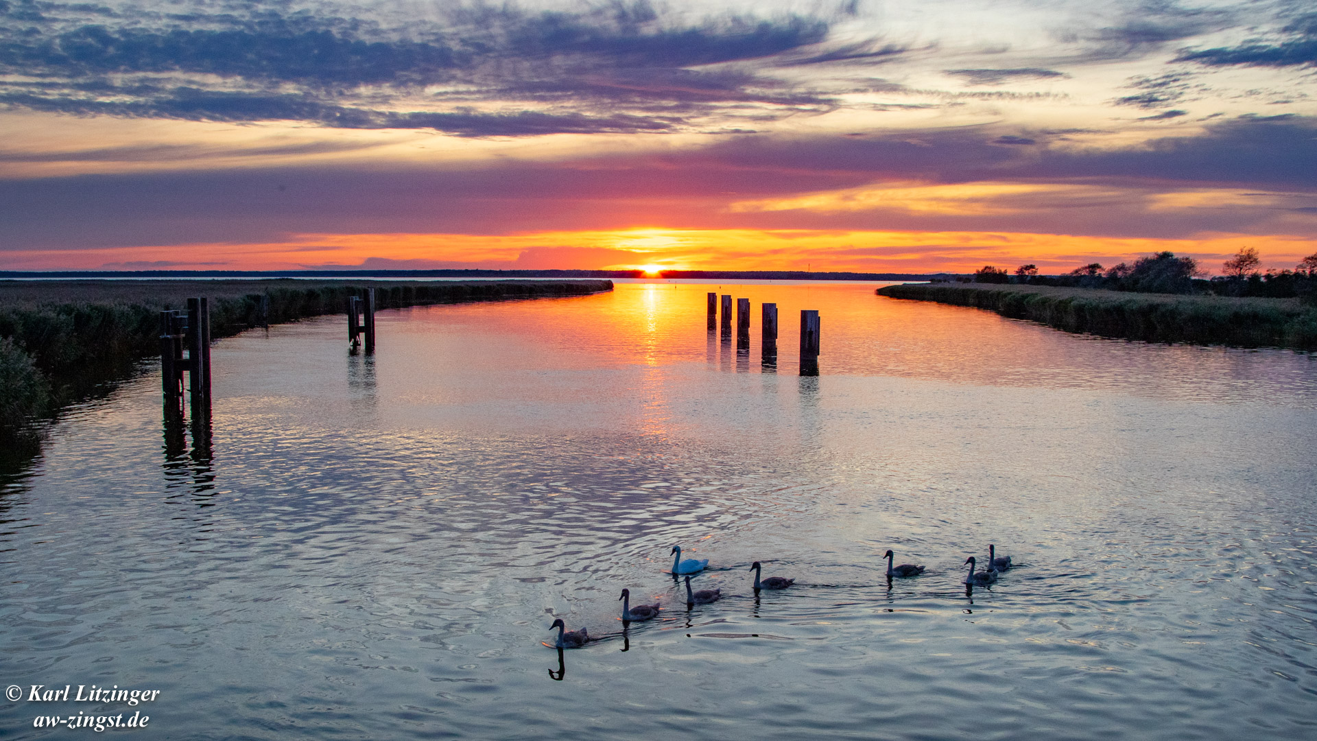 Zum Sonnenuntergang an der Meiningenbrücke.