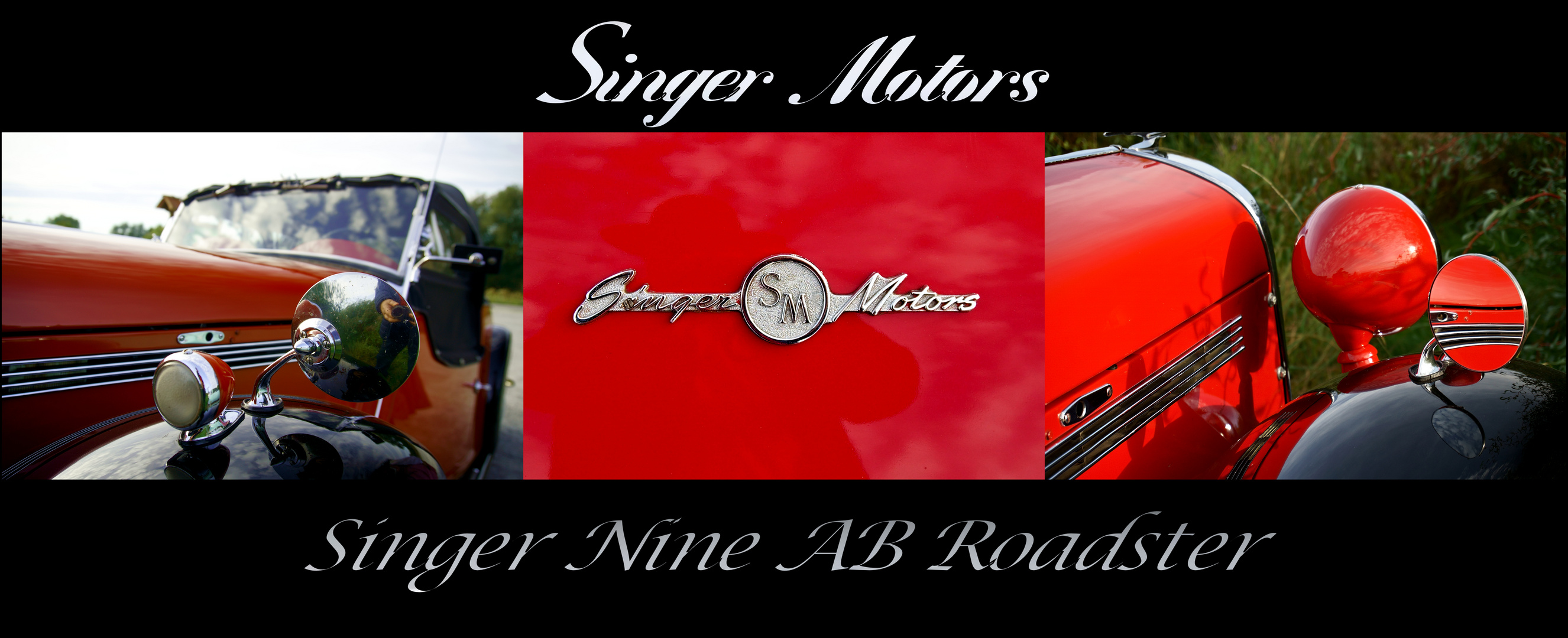 Zum Spiegeldienstag - Ein SINGER NINE AB Roadster mit seinen Spiegelungen