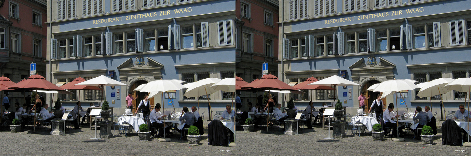 Zunfthaus zur Waag - Stadt Zürich - 3D Kreuzblick