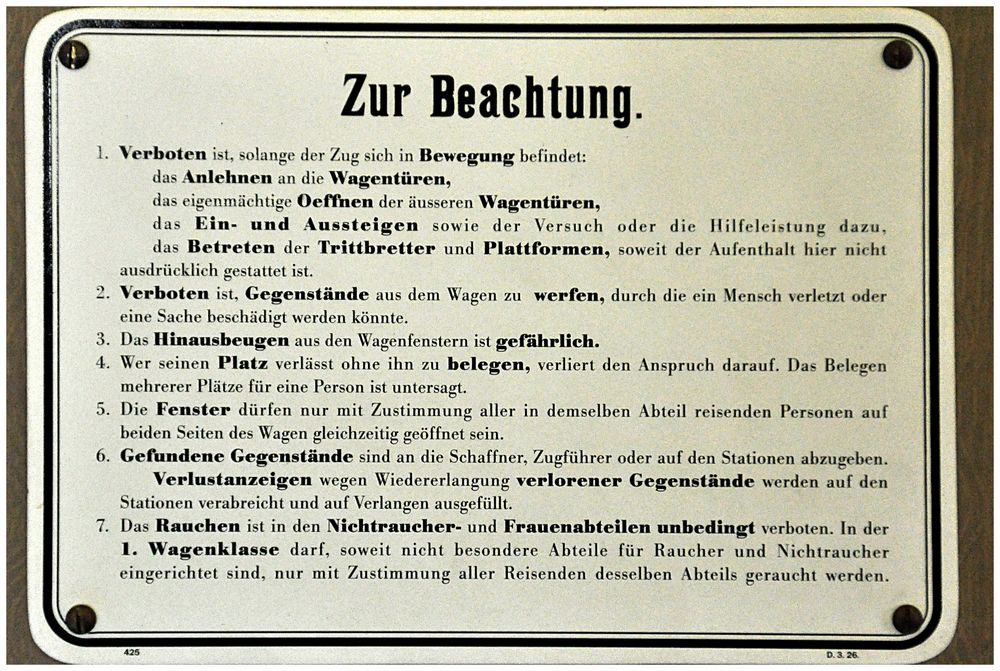 Zur Beachtung