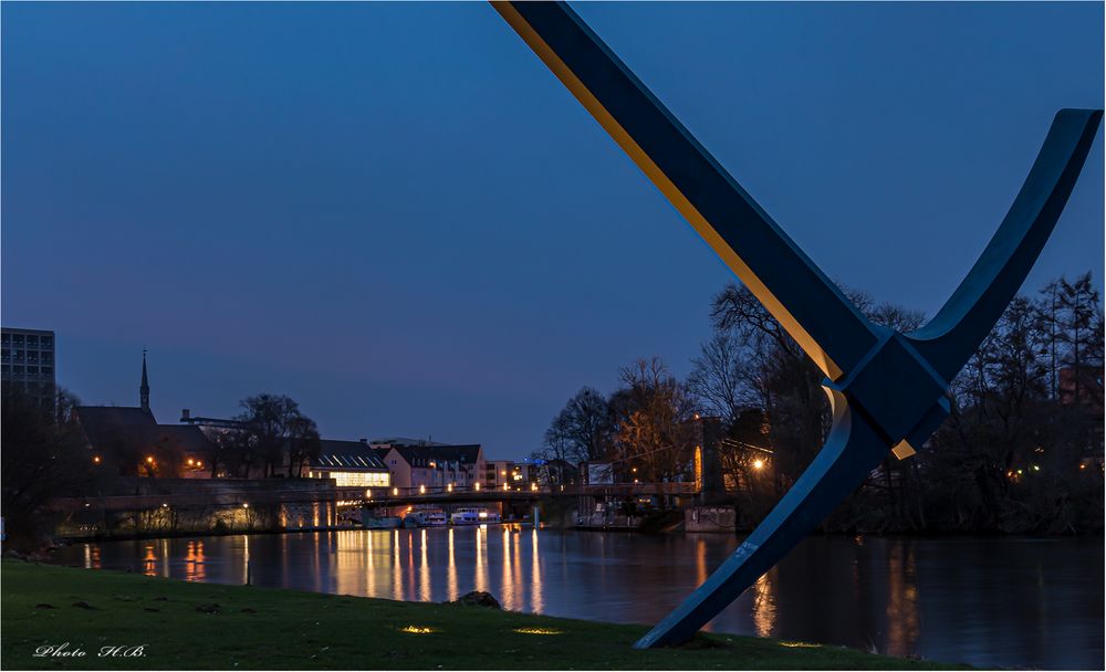 Zur blauen Stunde and der Fulda in Kassel