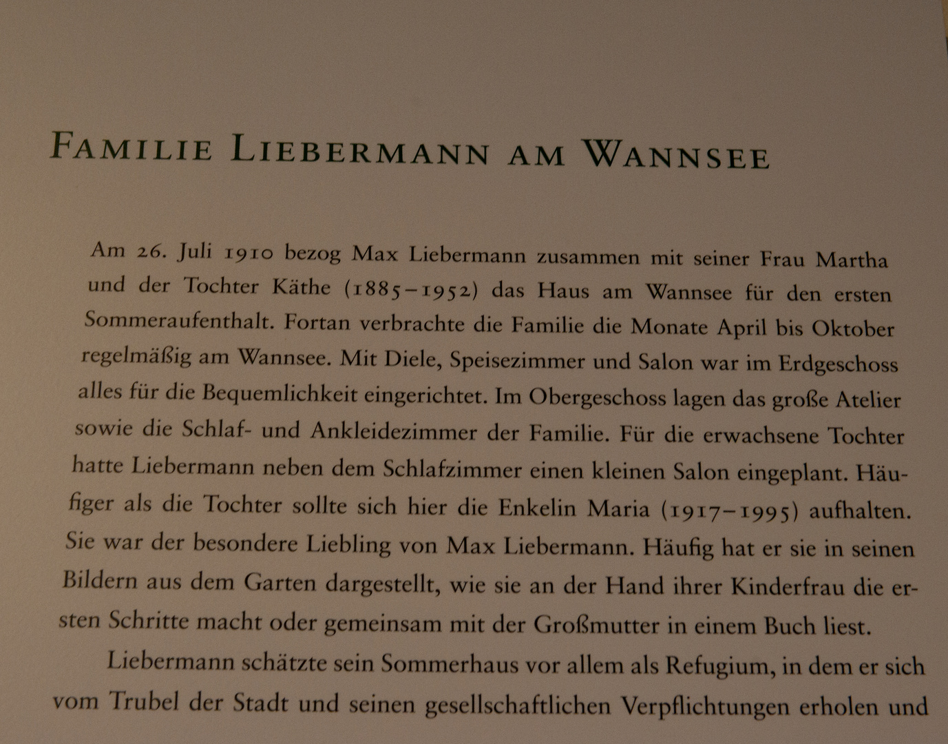 zur Sommer-'Idylle' der Liebermanns ( I.)