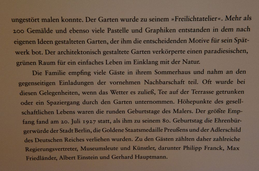 zur Sommer-'Idylle' der Liebermanns ( II.)