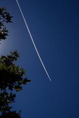 Zur Zeit eher selten - ein Flugzeug am Himmel 