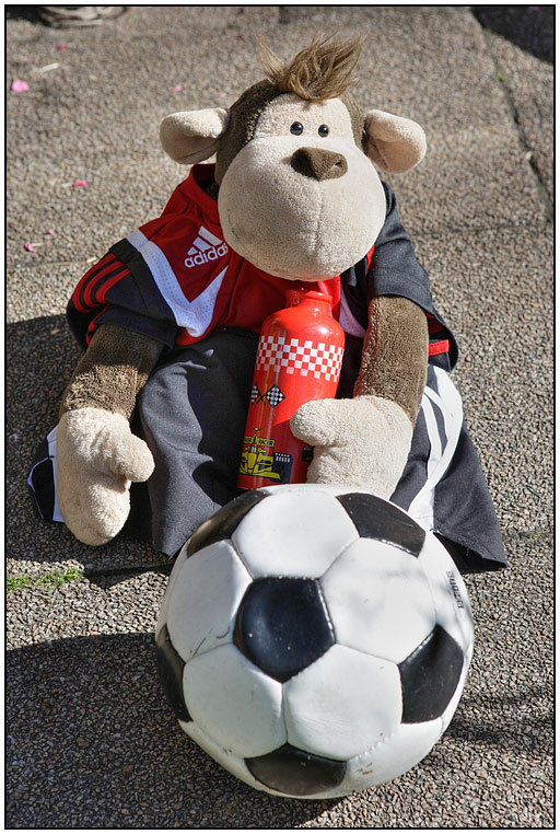 zurück vom Fußballtraining