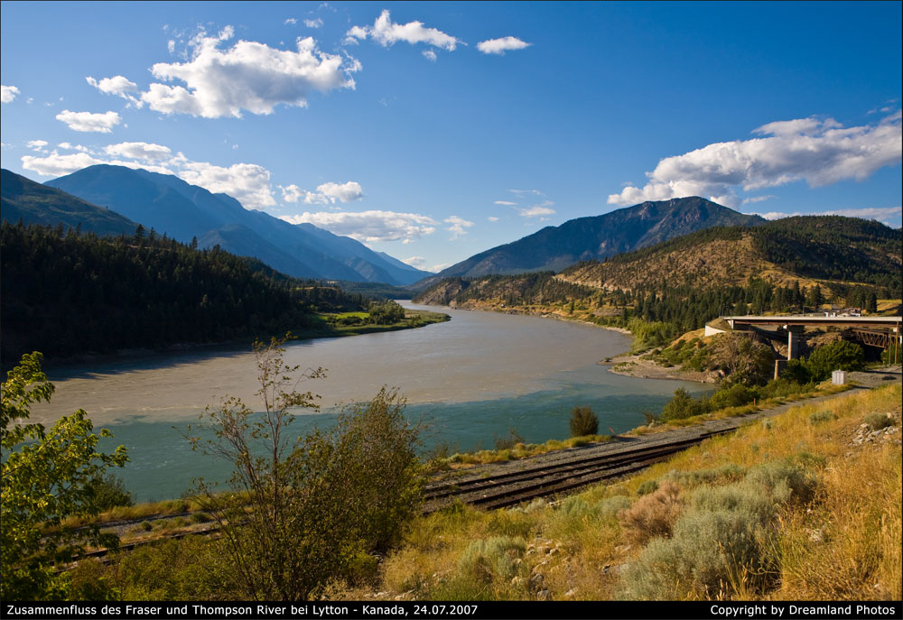 Zusammenfluss des Fraser und Thompson River bei Lytton