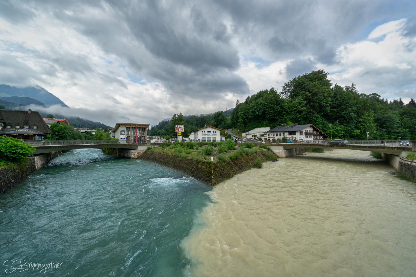 Zusammenfluss von Königsseer und Ramsauer Ache ...