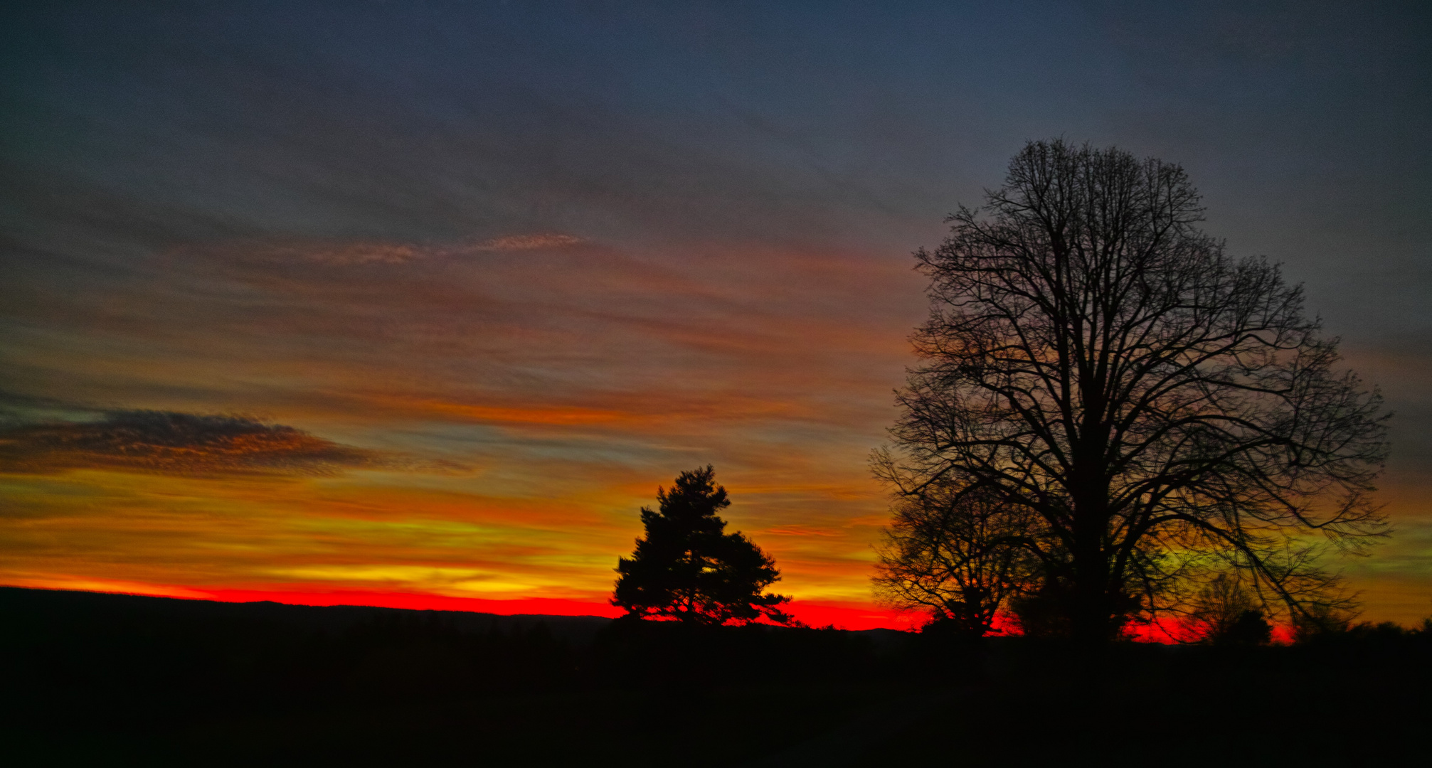 Zwaa Baam beim Sonnenuntergang in Pottenstein