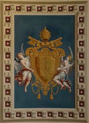 Zwei Engel mit Papst-Wappen