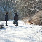 Zwei Frauen, drei Hunde