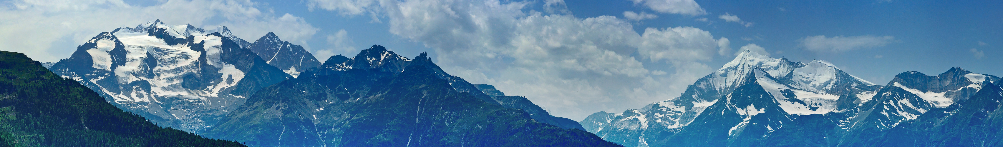 Zwei große Gebirgsstöcke der Walliser Alpen