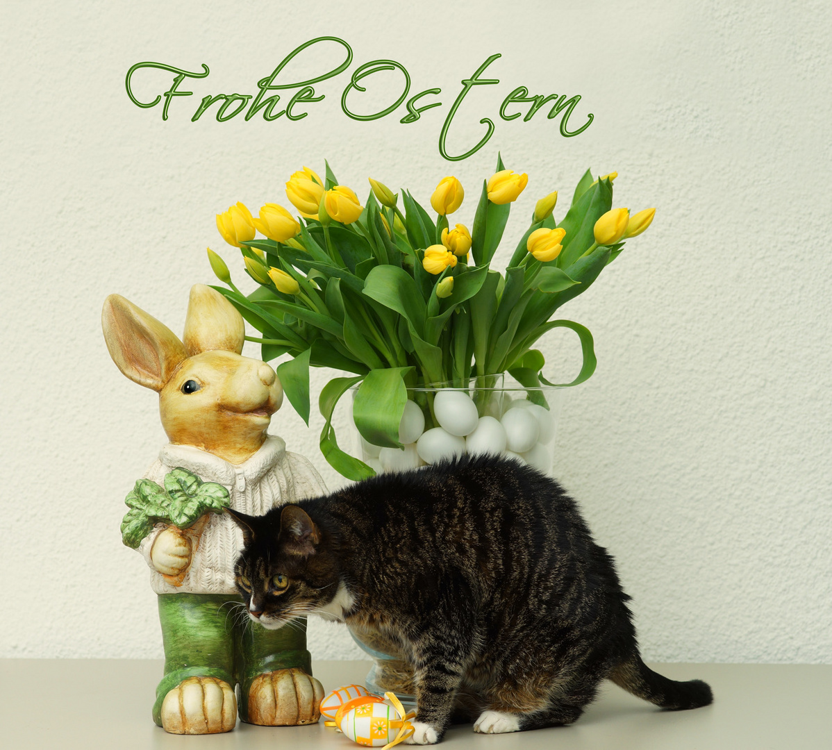 Zwei Hasen wünschen frohe Ostern