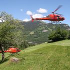 Zwei Hubschrauber der Berner-Oberländer Helikopter AG