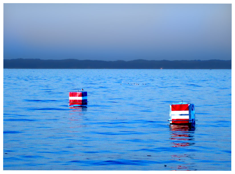 zwei kübel im see