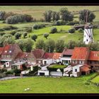 Zwei Kühe und eine Windmühle